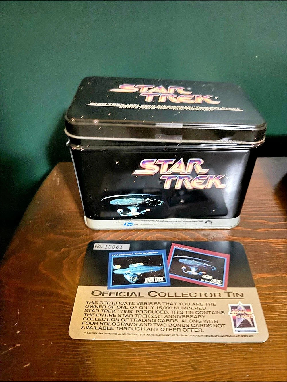 Star Trek 1991 25th Anniversary Trading Cards Collector Tin Collector Tin Black